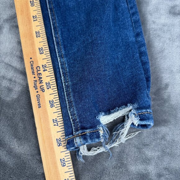 Vervet Jeans Womens 14 Blue Distressed Skinny High Rise Raw Hem Stretch Denim - Picture 3 of 13